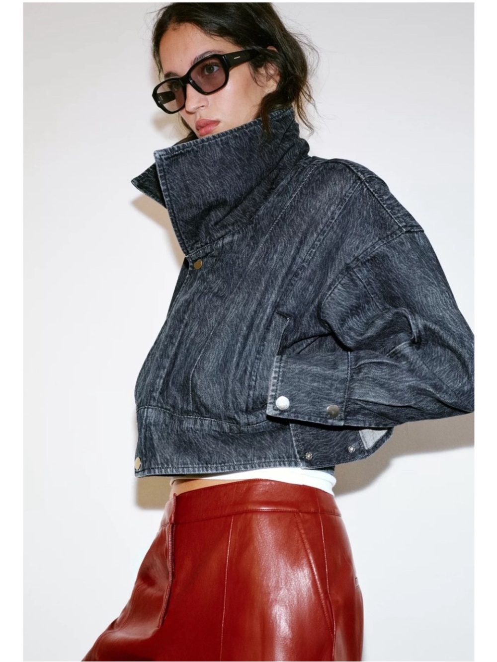 NWT Zara Z1975 Cropped Denim Jacket - Picture 8 of 10